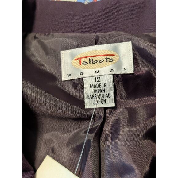 Vintage Talbot's Aubergine Double Breasted Wool Blazer NWT Womens Plus Sz 12W - Picture 3 of 11